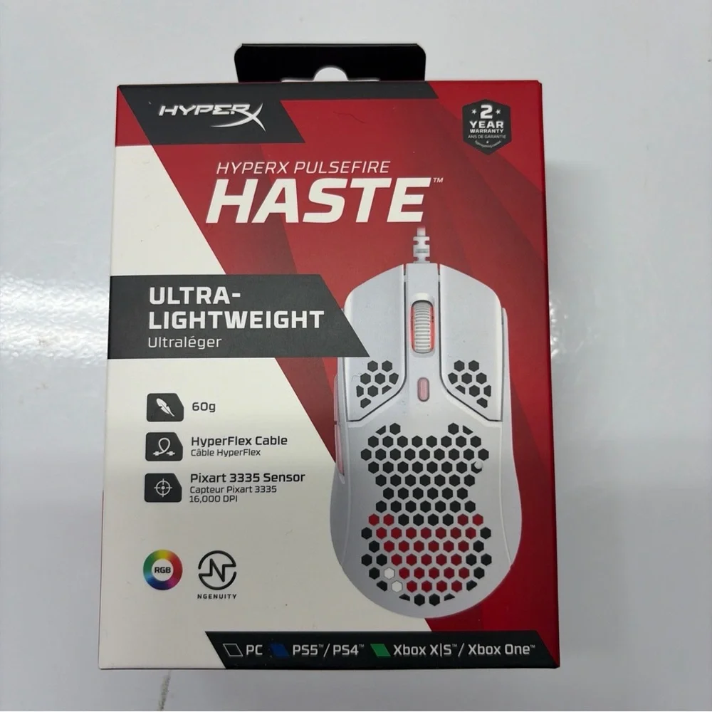Hype Pulsefire Haste White and Black Gaming Mouse
